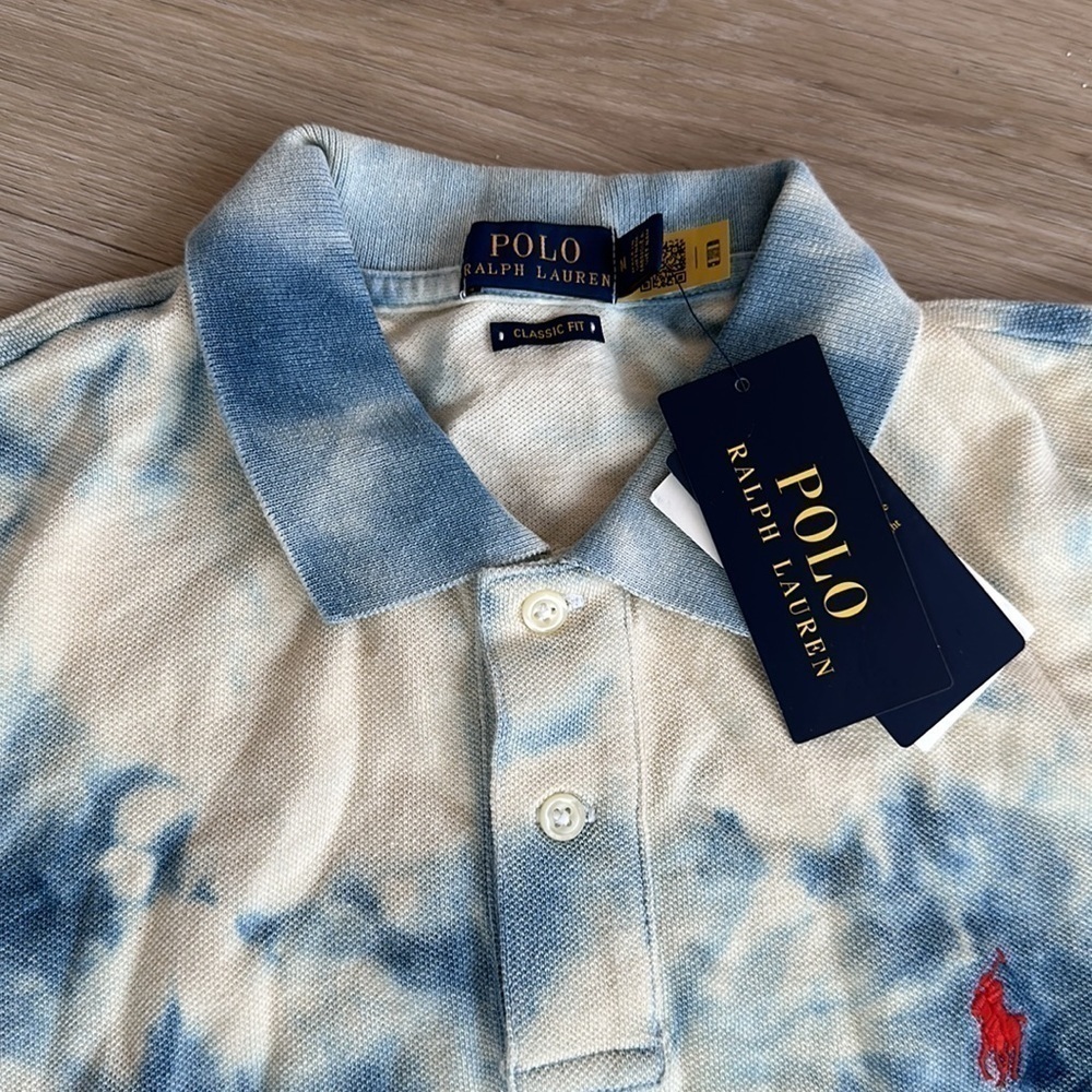 Polo Ralph Lauren Ladies Tie-dye Short-sleeve Polo Shirt, Size Medium - Picture 5 of 6